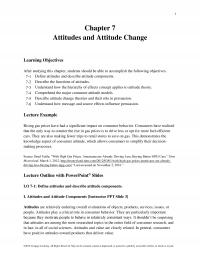 Marketing Chapter 7 Attitudes And Attitude Change Learning Objectives After Studying This Students