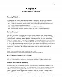 Marketing Chapter 9 Consumer Culture Learning Objectives After Studying This Students Should Able
