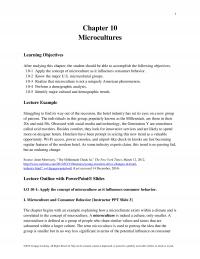 Marketing Chapter 10 Microcultures Learning Objectives After Studying This The Student Should Able