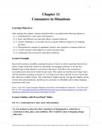 Marketing Chapter 11 Consumers Situations Learning Objectives After Studying This Students Should Able