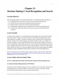 Marketing Chapter 12 Decision Making Need Recognition And Search Learning Objectives After Studying This