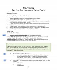Counseling Chapter 6 Six The Law Governing The Use Force Learning Objectives After Reading