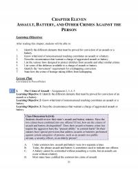 Counseling Chapter 11 Eleven Assault Battery And Other Crimes Against The Person Learning Objectives