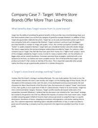 Company Case 7 – Target: Where Store Brands Offer More Than Low Prices
