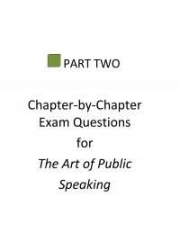 Speech Chapter 1 Part Two By Exam Questions For The Art Public Speaking Speaking Public