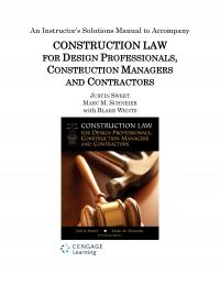Civil Engineering 0Front Matter Instructors Solutions Manual Accompany Construction Law For Design Professionals Construction Managers And