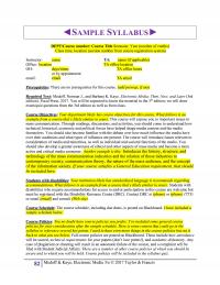 Journalism Sample Syllabus