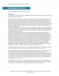 Management Chapter 4 Managing The Global Environment Management Action Notes For Topics For Discussion