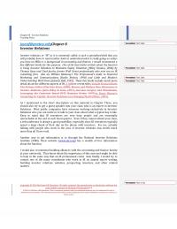 Business Communication Chapter 8 Investor Relations Teaching Notes Joycefprattccedu Formatted Font Italicinvestor Relations Investor Relations