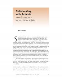Business Communication Starbucks Works With NGOs Collaborating With Activistshow Starbucksworks With Ngospaul Argenti Starbucks Ceo Orin Smith Was