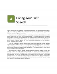 Speech Chapter 4 Giving Your First Speech Questions For Each Are Organized According Type