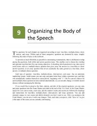 Speech Chapter 9 Organizing The Body The Speech Questions For Each Are Organized According