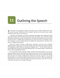 Speech Chapter 11 Outlining The Speech Questions For Each Are Organized According Type Truefalse