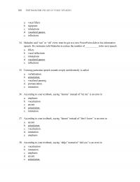 Speech Chapter 13 Test Bank For The Art Public Speaking Vocal Fillers Signposts Intonations Vocalized