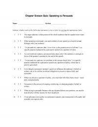 Speech TB_13e_Part_3_Chapter Quizzes Sixteen Quiz Speaking Persuade Name Section Indicate Whether Each The Following