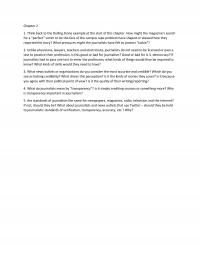 Journalism Chapter 2 Homework Think Back The Rolling Stone Example The Start This How