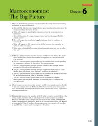 Economics Chapter 6 Interactive Activity Macroeconomics The Big Picture Which The Following Questions Are