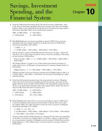 Economics Chapter 10 Interactive Activity Savings Investment Spending And The Financial System Given The