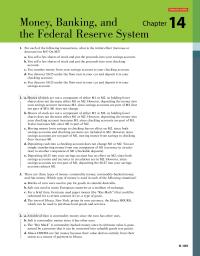 Economics Chapter 14 Interactive Activity Money Banking And The Federal Reserve System For Each