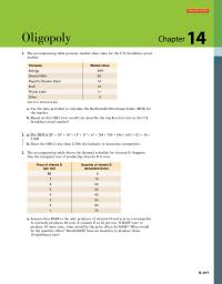 Economics Chapter 14&nbsp;The Accompanying Table Presents Market Share Data For The U.S. Breakfast Cereal