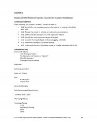 Counseling Chapter 34 Relapse And Other Problems Frequently Encountered Substance Rehabilitation Learning Objectives After