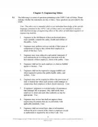 Civil Engineering Chapter 5 Engineering Ethics The Following Series Questions Pertaining The Nspe Code Ethics