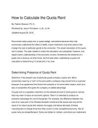 How To Calculate Quota Rent
