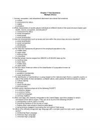 History & Theory Chapter 7 Test Questions Multiple Choice Income Occupation And Educational Attainment Are Criteria