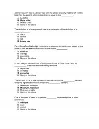 Algorithms Chapter 10 Binary Search Tree Binary Tree With The Added Property That The Left