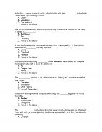 Algorithms Chapter 14 Hashing Elements Are Stored Hash Table With Their The Table Determined Hashing