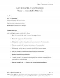 Speech Chapter 1  Communication First Look Part By Guide  Communication First Look Glance