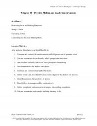 Speech Chapter 10  Decision Making And Leadership Groups  Decision Making And Leadership Groups