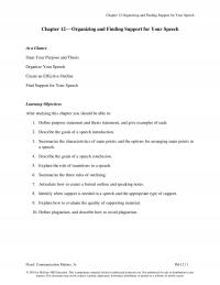 Speech Chapter 12 Organizing And Finding Support For Your Speech Organizing And Finding