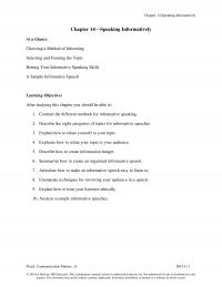 Speech Chapter 14  Speaking Informatively  Speaking Informatively Glance Choosing Method Informing Selecting And