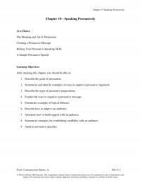 Speech Chapter 15  Speaking Persuasively  Speaking Persuasively Glance The Meaning And Art Persuasion