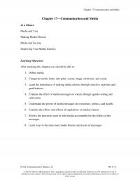 Speech Chapter 17  Communication And Media  Communication And Media Glance Media And You