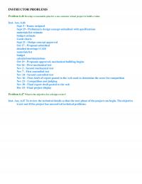 Industrial Engineering Chapter 6 Instructor Problemsproblem Develop Reasonable Plan For One Semester School Project Build Robotinst