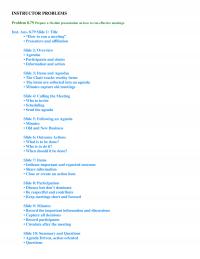 Industrial Engineering Chapter 8 Instructor Problemsproblem Prepare Slide Presentation How Run Effective Meetingsinst Ans Slide Title