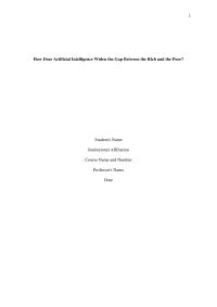 Artificial Intelligence And Economic Disparity