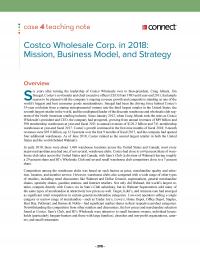 Management Chapter 22e 1 Case Teaching Note Costco Wholesale Corp Mission Business Model And Strategyoverviewsix Years