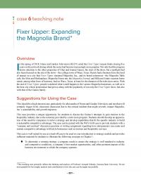Management Chapter 22e 1 Case Teaching Note Fixer Upper Expanding The Magnolia Brandoverviewin The Spring Home