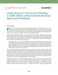 Management Chapter 22e 1 Case Teaching Note Under Armours Turnaround Strategy Efforts Revive North Americansales And