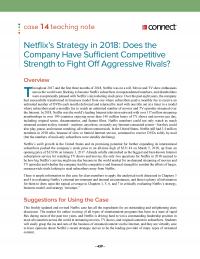 Management Chapter 22e 1 Case? Teaching Note Netflix??s Strategy Does The Company Have Sufficient Competitive Strength