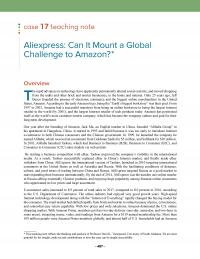 Management Chapter 22e 1 Case Teaching Note Aliexpress Can Mount Global Challenge Amazonoverviewthe Rapid Advances Technology