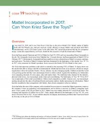 Management Chapter 22e Mattel Differentiation Strategy