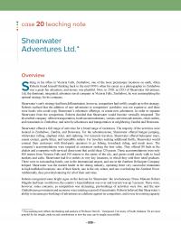 Management Chapter 22e 1 Case? Teaching Note Shearwater Adventures Ltdoverviewsitting His Office Victoria Falls Zimbabwe One