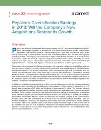 Management Chapter 22e 1 Case? Teaching Note Pepsico??s Diversification Strategy Will The Company??s New Acquisitions Restore