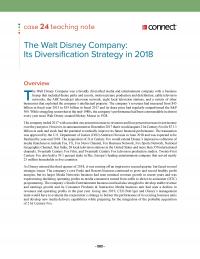 Management Chapter 22e 1 Case? Teaching Note The Walt Disney Company Its Diversification Strategy Overviewthe Walt