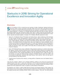 Management Chapter 22e 1 Case Teaching Note Starbucks Striving For Operational Excellence And Innovation Agilityoverviewsince Its