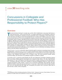 Management Chapter 22e 1 Case? Teaching Note Concussions Collegiate And Professional Football Who Has Responsibility Protect